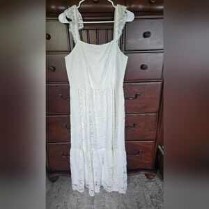 Draper James White Lace Dress, Sz. L